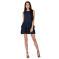 Seduva Women's Cotton Blend Solid Sleeveless Dress (Blue)