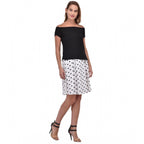 Seduva Women's Cotton Blend Solid Short Sleeves Dress (Black)