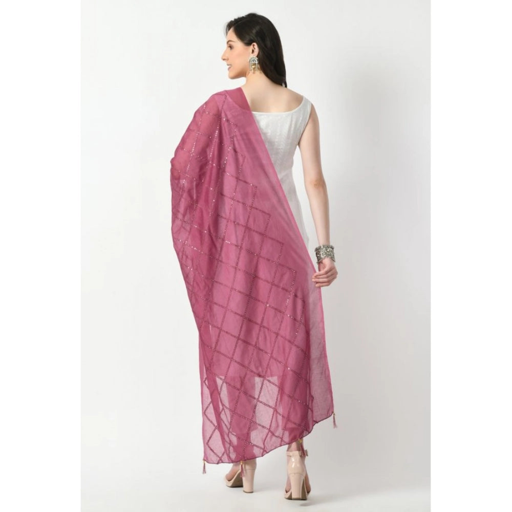 Seduva Women's Chanderi Self Design Dupatta (Levender, Length:��Free Size)