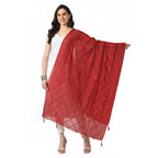 Seduva Women's Chanderi Self Design Dupatta (Maroon, Length:��Free Size)