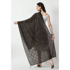 Seduva Women's Chanderi Self Design Dupatta (Dark Browm, Length:��Free Size)
