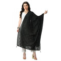 Seduva Women's Chanderi Self Design Dupatta (Black, Length:��Free Size)