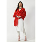 Seduva Women's Chanderi Self Design Dupatta (Red, Length:��Free Size)