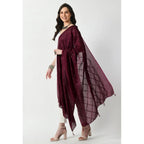 Seduva Women's Chanderi Self Design Dupatta (Wine, Length:��Free Size)