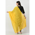 Seduva Women's Chanderi Self Design Dupatta (Yellow, Length:��Free Size)