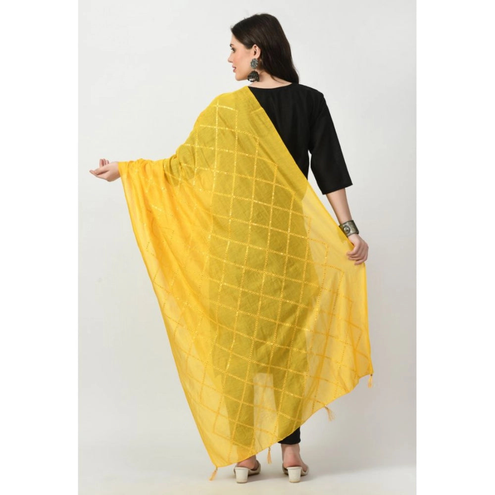 Seduva Women's Chanderi Self Design Dupatta (Yellow, Length:��Free Size)