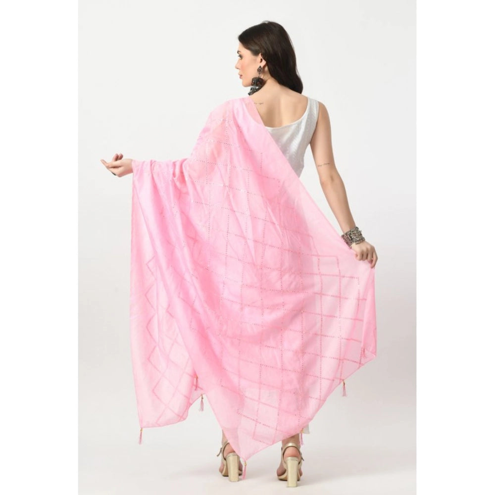 Seduva Women's Chanderi Self Design Dupatta (Pink, Length:��Free Size)