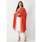 Seduva Women's Chanderi Self Design Dupatta (Orange, Length:��Free Size)
