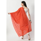 Seduva Women's Chanderi Self Design Dupatta (Orange, Length:��Free Size)