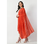 Seduva Women's Chanderi Self Design Dupatta (Orange, Length:��Free Size)