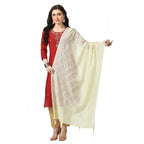 Seduva Women's Chanderi Self Design Dupatta (Off White, Length:��Free Size)