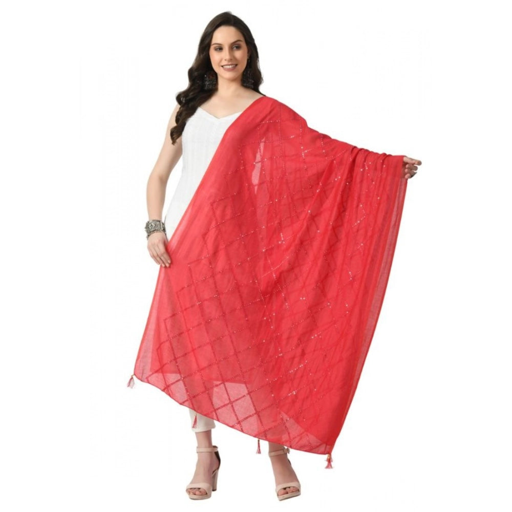 Seduva Women's Chanderi Self Design Dupatta (Rani, Length:��Free Size)