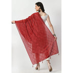 Seduva Women's Chanderi Self Design Dupatta (Maroon, Length:��Free Size)