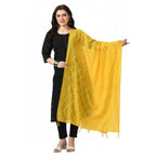 Seduva Women's Chanderi Self Design Dupatta (Yellow, Length:��Free Size)