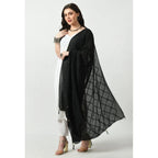 Seduva Women's Chanderi Self Design Dupatta (Black, Length:��Free Size)
