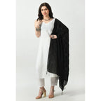 Seduva Women's Chanderi Self Design Dupatta (Black, Length:��Free Size)