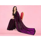 Seduva Women's Lycra Floral Saree With Unstitched Blouse (Wine, 5.5 Mtr)