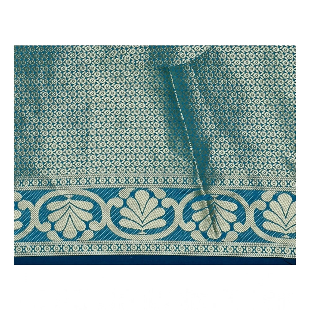 Seduva Women's Jacquard Woven Saree With Unstitched Blouse 5.5Mtr (Dark Blue)