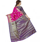 Seduva Women's Jacquard Woven Saree With Unstitched Blouse 5.5Mtr (Pink)