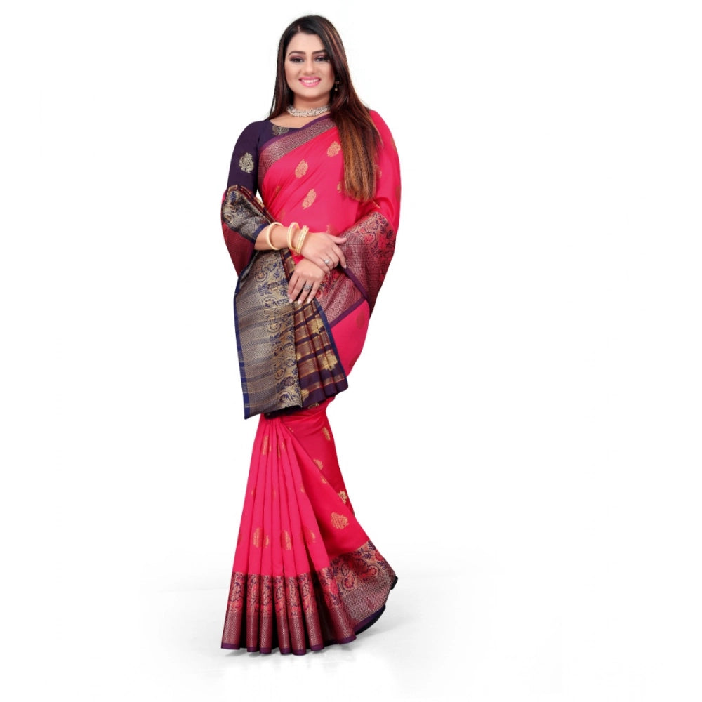 Seduva Women's Silk Blend Woven Saree With Unstitched Blouse 5.5Mtr (Multicolor)