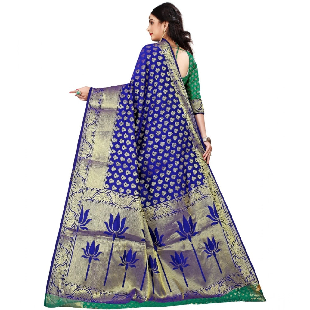 Seduva Women's Jacquard Woven Saree With Unstitched Blouse 5.5Mtr (Green)