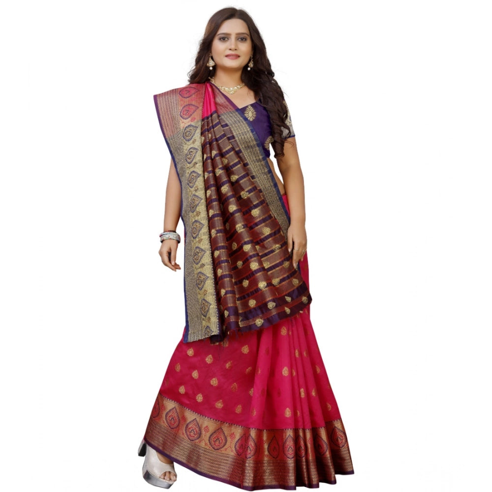 Seduva Women's Silk Blend Woven Saree With Unstitched Blouse 5.5Mtr (Multicolor)