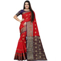 Seduva Women's Silk Blend Woven Saree With Unstitched Blouse 5.5Mtr (Purple-Red)