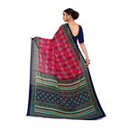 Seduva Women's Georgette Floral Print Saree With Unstitched Blouse 5.5Mtr (Pink)