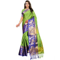 Seduva Women's Jacquard Woven Saree With Unstitched Blouse 5.5Mtr (Green)