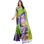 Seduva Women's Jacquard Woven Saree With Unstitched Blouse 5.5Mtr (Green)