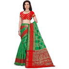 Seduva Women's Jacquard Woven Saree With Unstitched Blouse 5.5Mtr (Green)