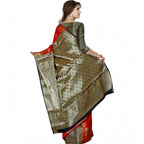 Seduva Women's Jacquard Woven Saree With Unstitched Blouse 5.5Mtr (Red)