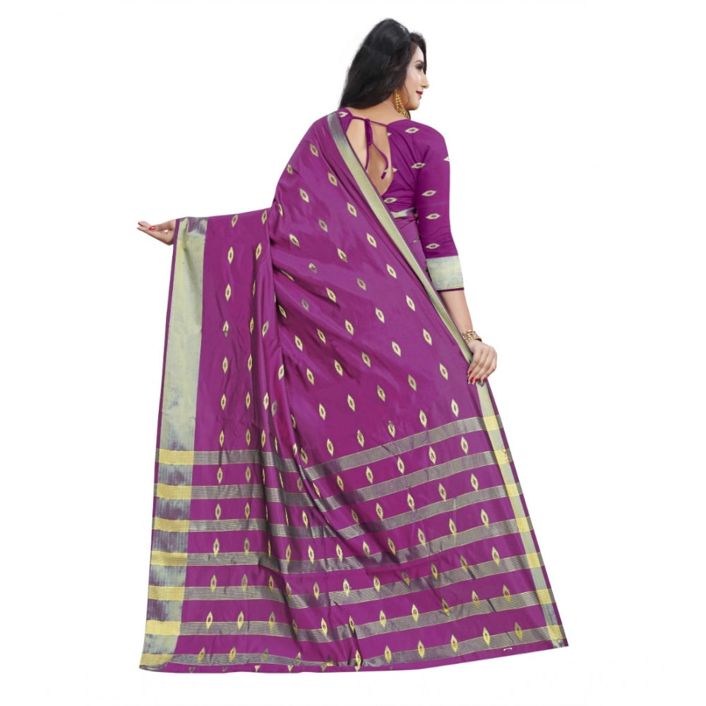 Seduva Women's Silk Blend Woven Saree With Unstitched Blouse 5.5Mtr (Pink)