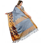 Seduva Women's Jacquard Woven Saree With Unstitched Blouse 5.5Mtr (Light Blue)