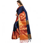 Seduva Women's Jacquard Woven Saree With Unstitched Blouse 5.5Mtr (Blue)