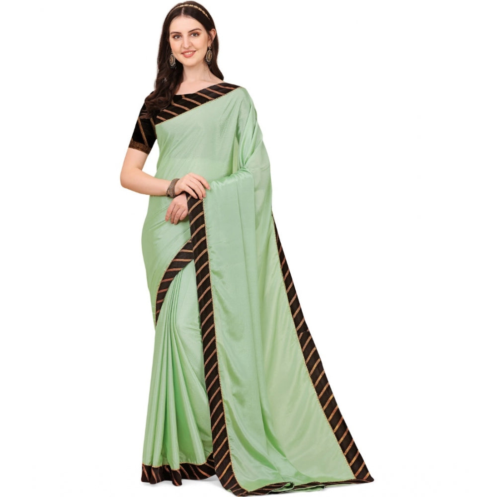 Seduva Women's Chiffon Self Design Saree With Unstitched Blouse 5.5Mtr (Light Green)