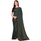 Seduva Women's Chiffon Self Design Saree With Unstitched Blouse 5.5Mtr (Grey)