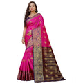 Seduva Women's Silk Blend Woven Saree With Unstitched Blouse 5.5Mtr (Pink-Beige)