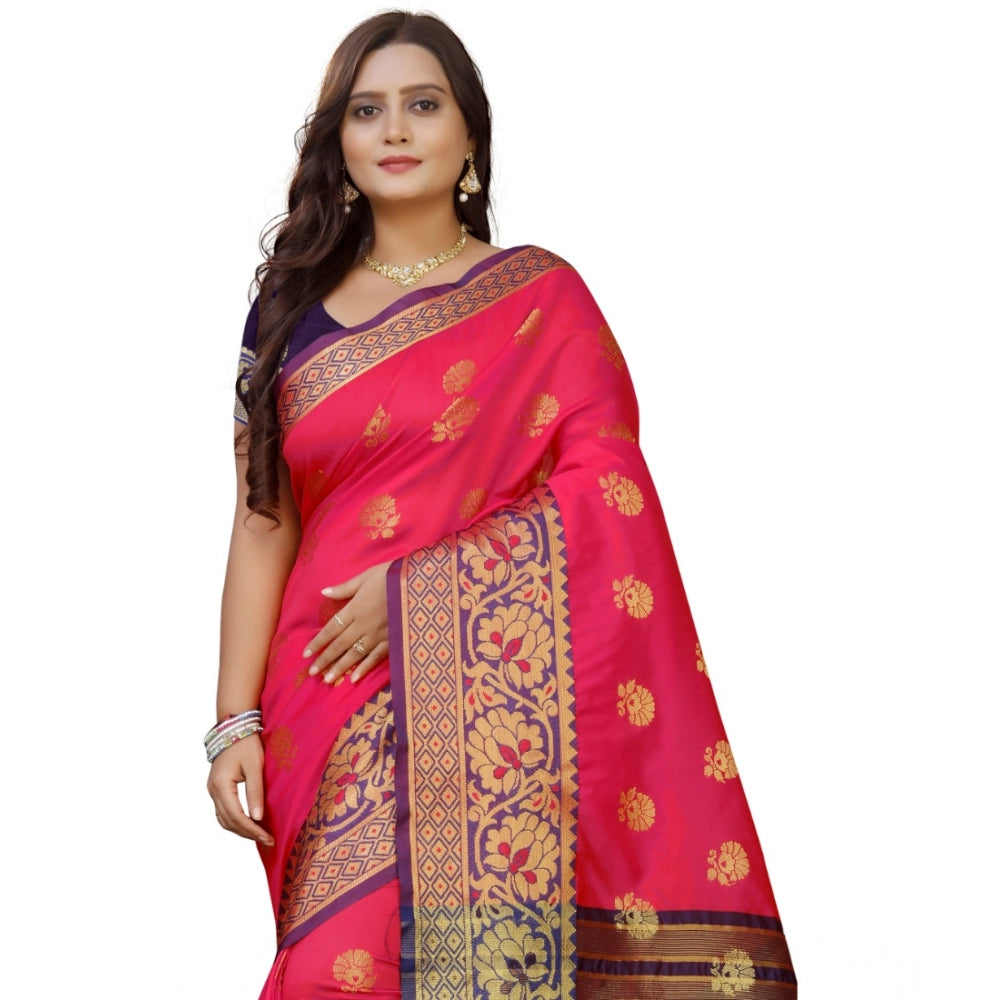 Seduva Women's Silk Blend Woven Saree With Unstitched Blouse 5.5Mtr (Multicolor)