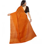 Seduva Women's Cotton Silk Self Design Saree With Unstitched Blouse 5.5Mtr (Orange)