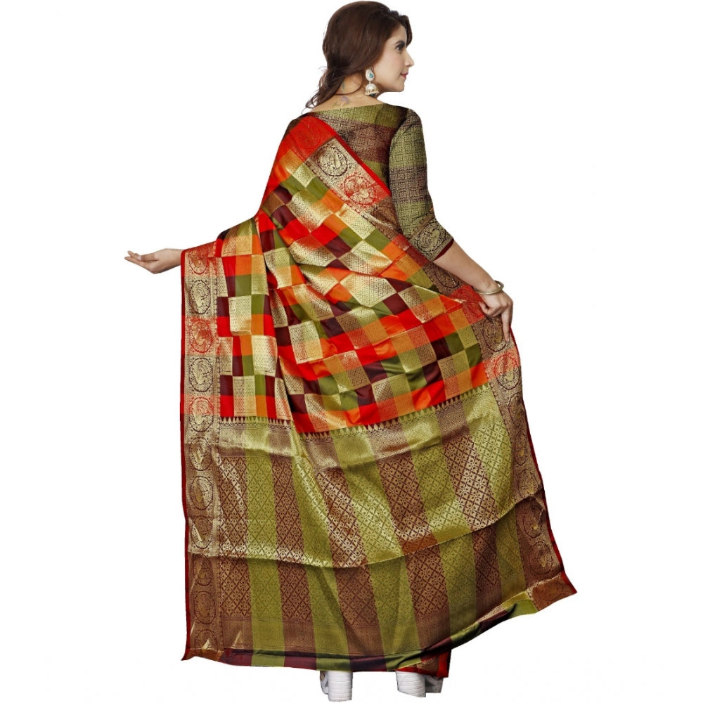 Seduva Women's Jacquard Woven Saree With Unstitched Blouse 5.5Mtr (Multicolor)