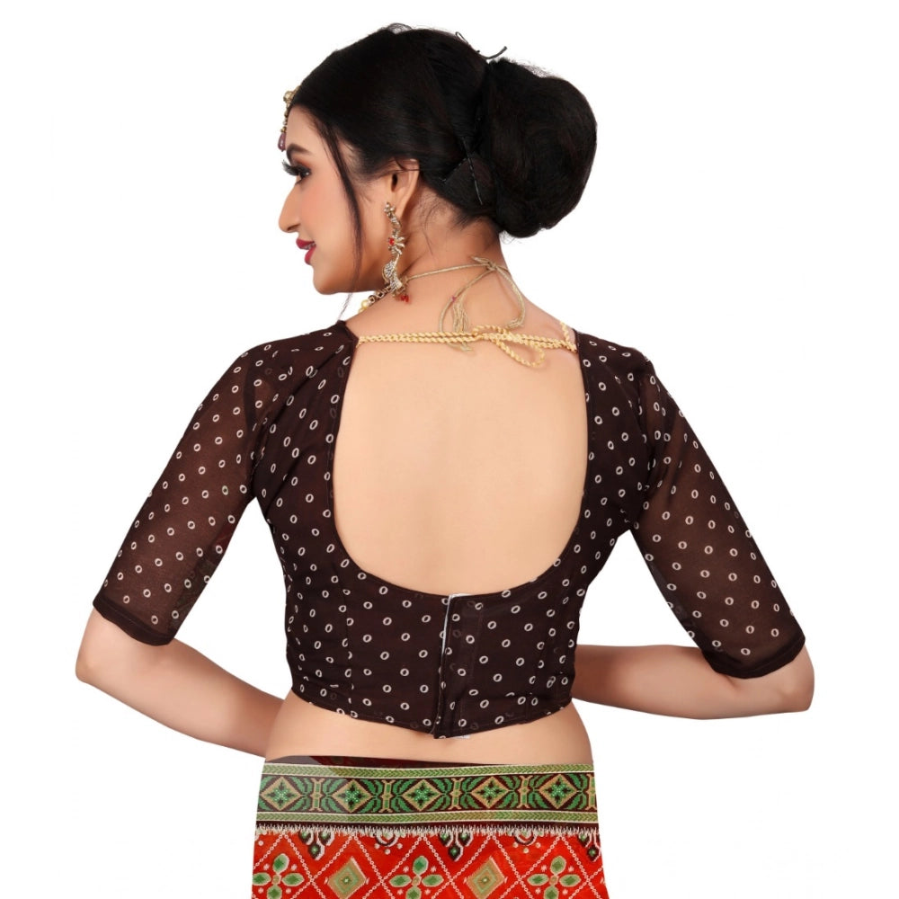 Seduva Women's Georgette Floral Print Saree With Unstitched Blouse 5.5Mtr (Orange)