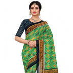 Seduva Women's Georgette Floral Print Saree With Unstitched Blouse 5.5Mtr (Light Green)
