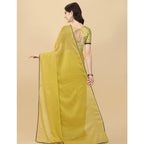 Seduva Women's Silk Blend Embellished Saree With Unstitched Blouse 5.5Mtr (Mustard)