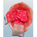 Seduva Women's Silk Blend Woven Saree With Unstitched Blouse 5.5Mtr (Red)