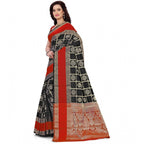 Seduva Women's Jacquard Woven Saree With Unstitched Blouse 5.5Mtr (Red-Black)
