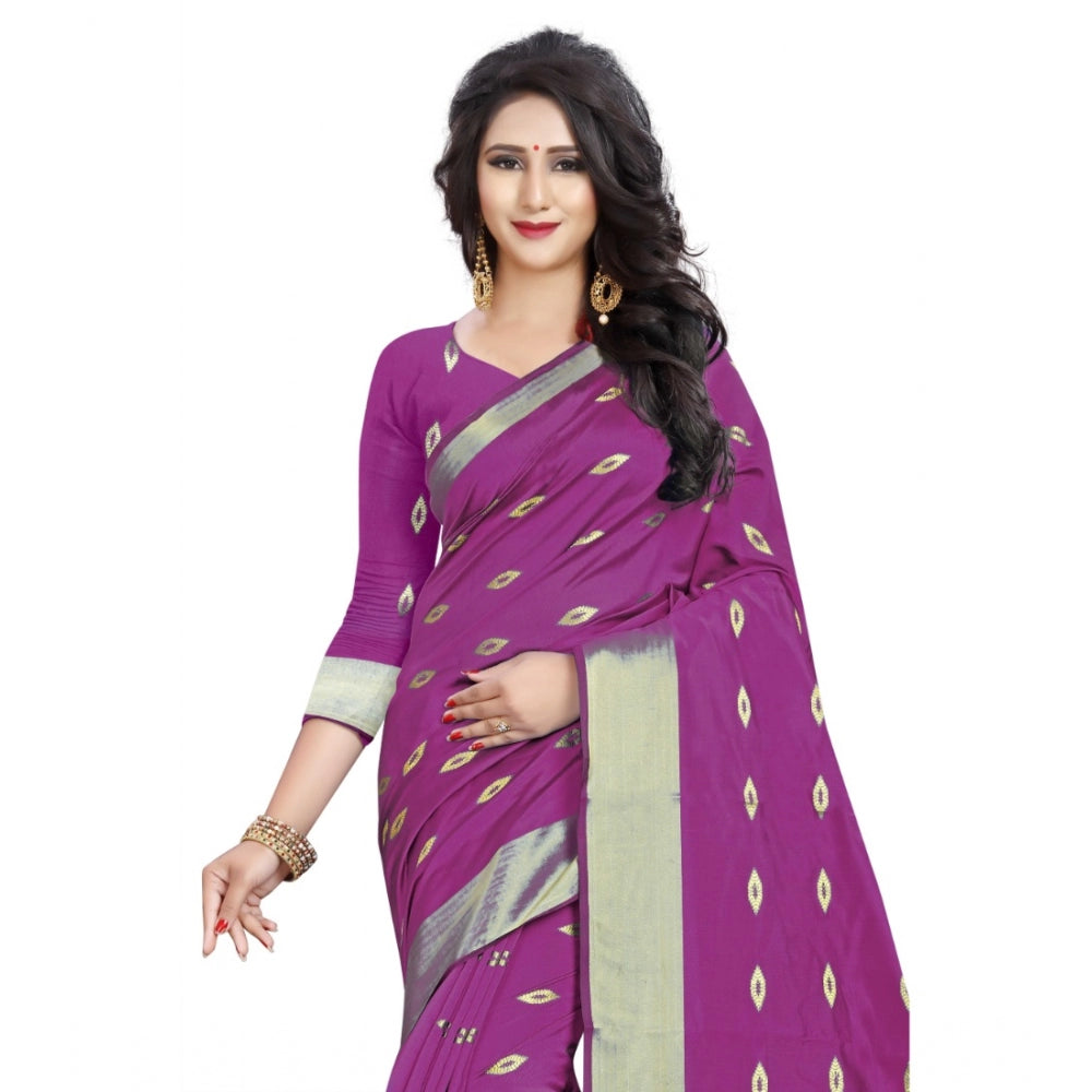 Seduva Women's Silk Blend Woven Saree With Unstitched Blouse 5.5Mtr (Pink)