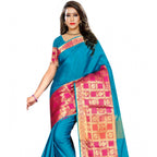 Seduva Women's Jacquard Woven Saree With Unstitched Blouse 5.5Mtr (Multicolor)