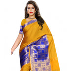 Seduva Women's Jacquard Woven Saree With Unstitched Blouse 5.5Mtr (Mustard)