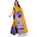 Seduva Women's Jacquard Woven Saree With Unstitched Blouse 5.5Mtr (Mustard)